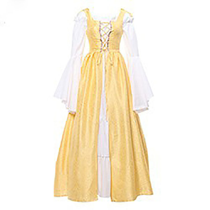 Tied Waist Medieval Renaissance Retro Court Dresses