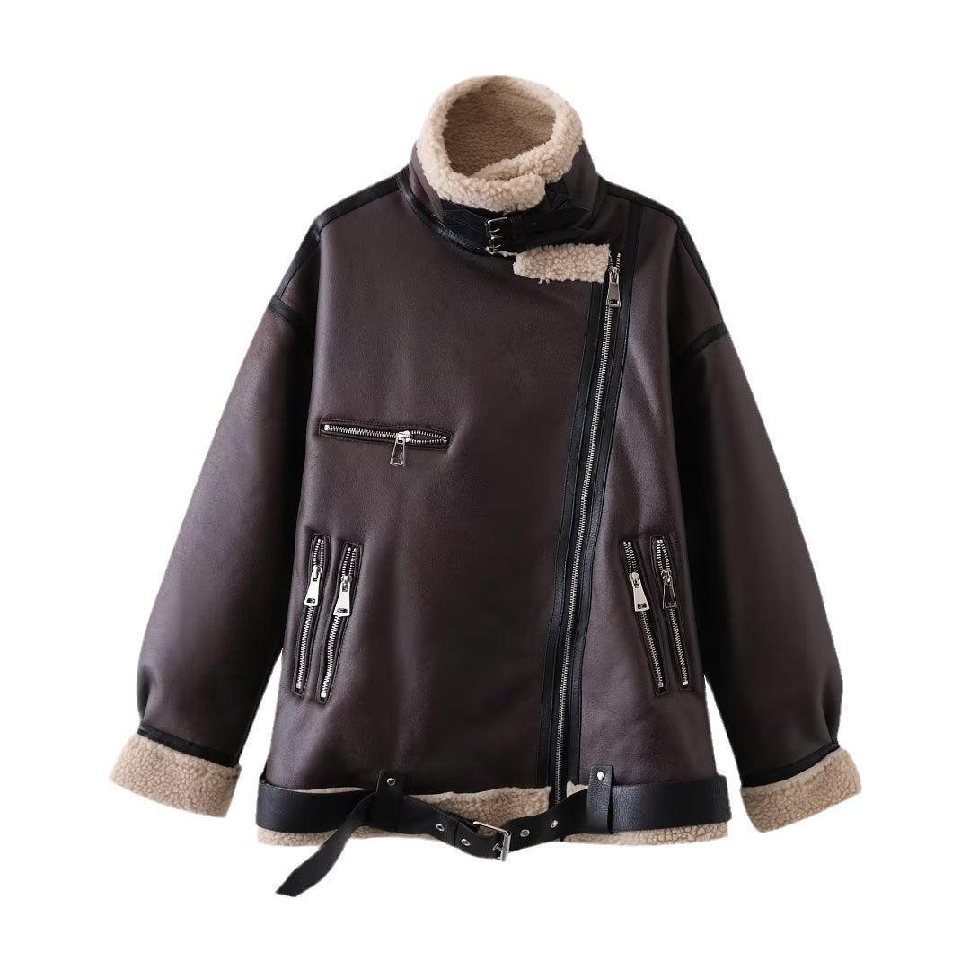 Women's French Fur Integrated Long Long-sleeved Coats