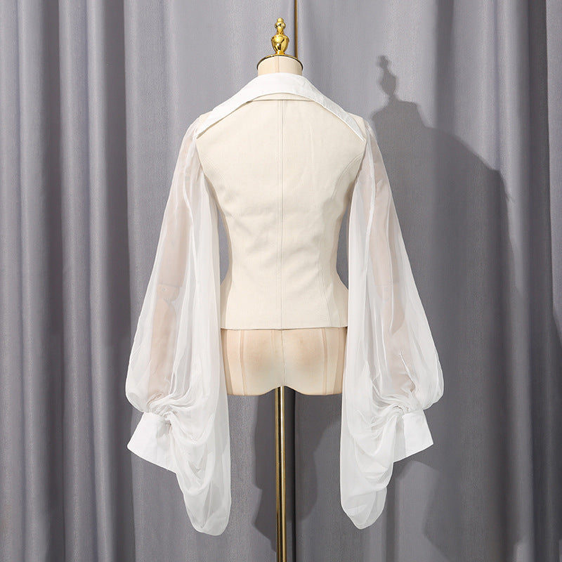 Women's Royal Style Mesh Patchwork Easy Matching Coats