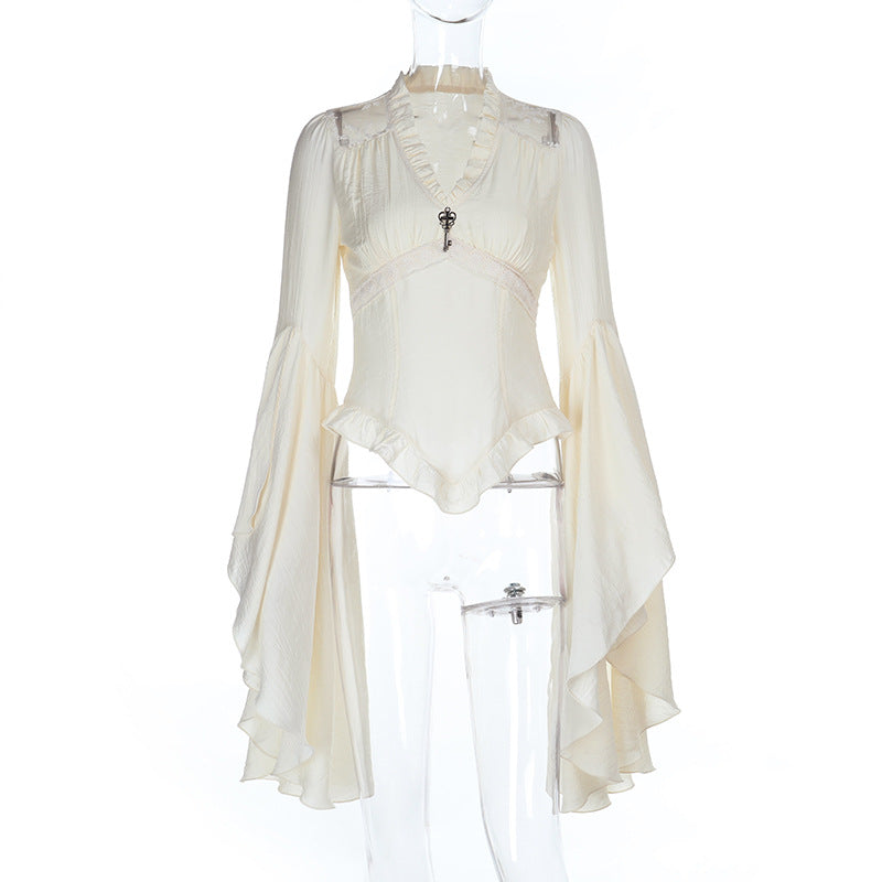 Women's Court Style Long-sleeved Shirt Gothic Fashion Blouses