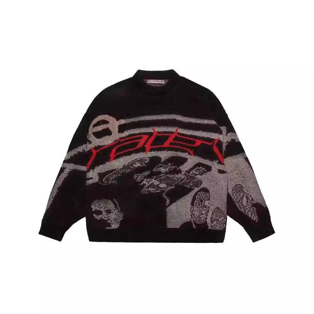 Women's & Men's & Personality Street Printed Round Neck Sweaters