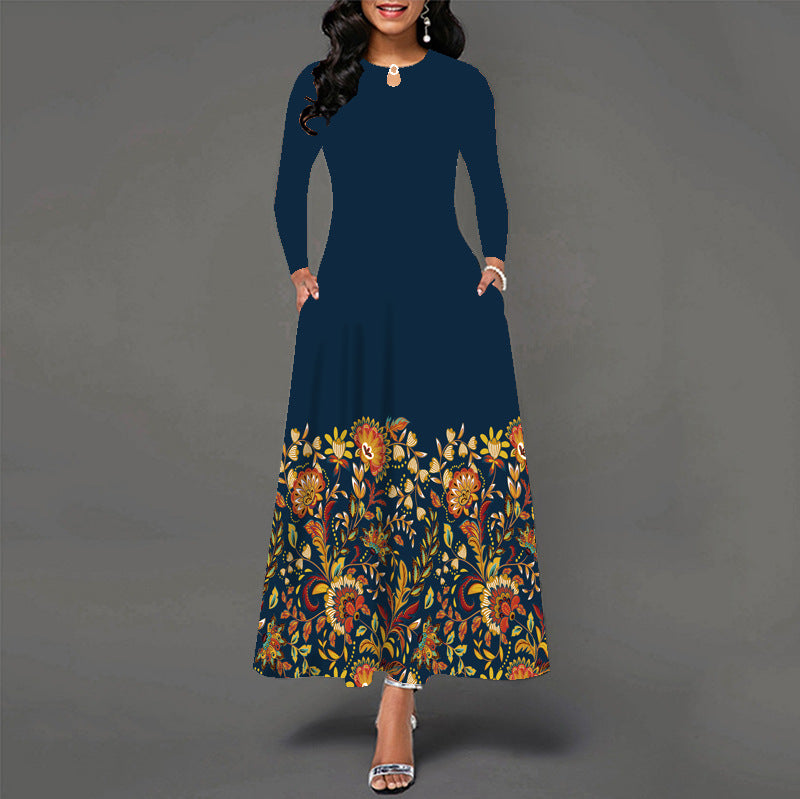 Women's Dress Loose Long Sleeve High Waist Dresses