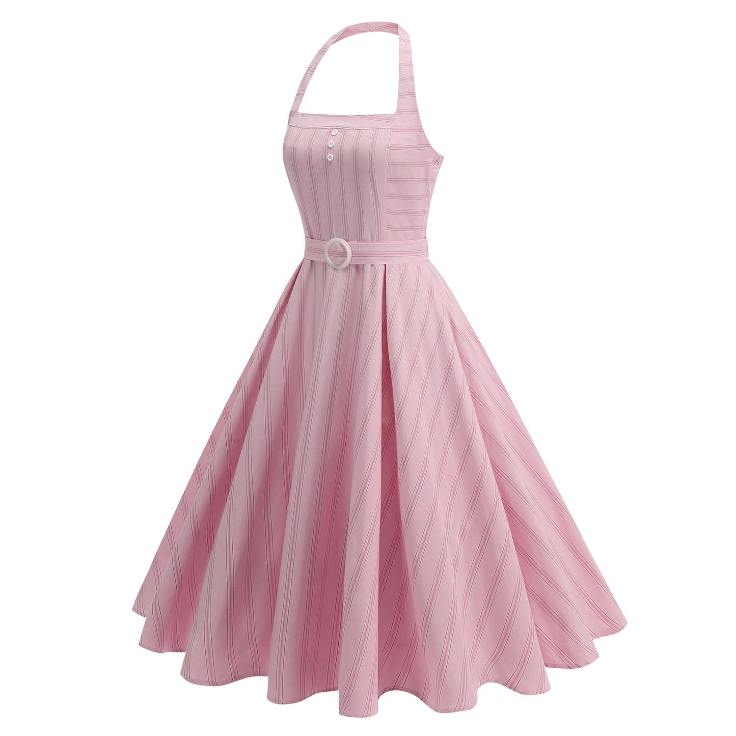 Women's Hepburn Style Striped Slim Fit Two-way Elegant Backless Sexy Dresses