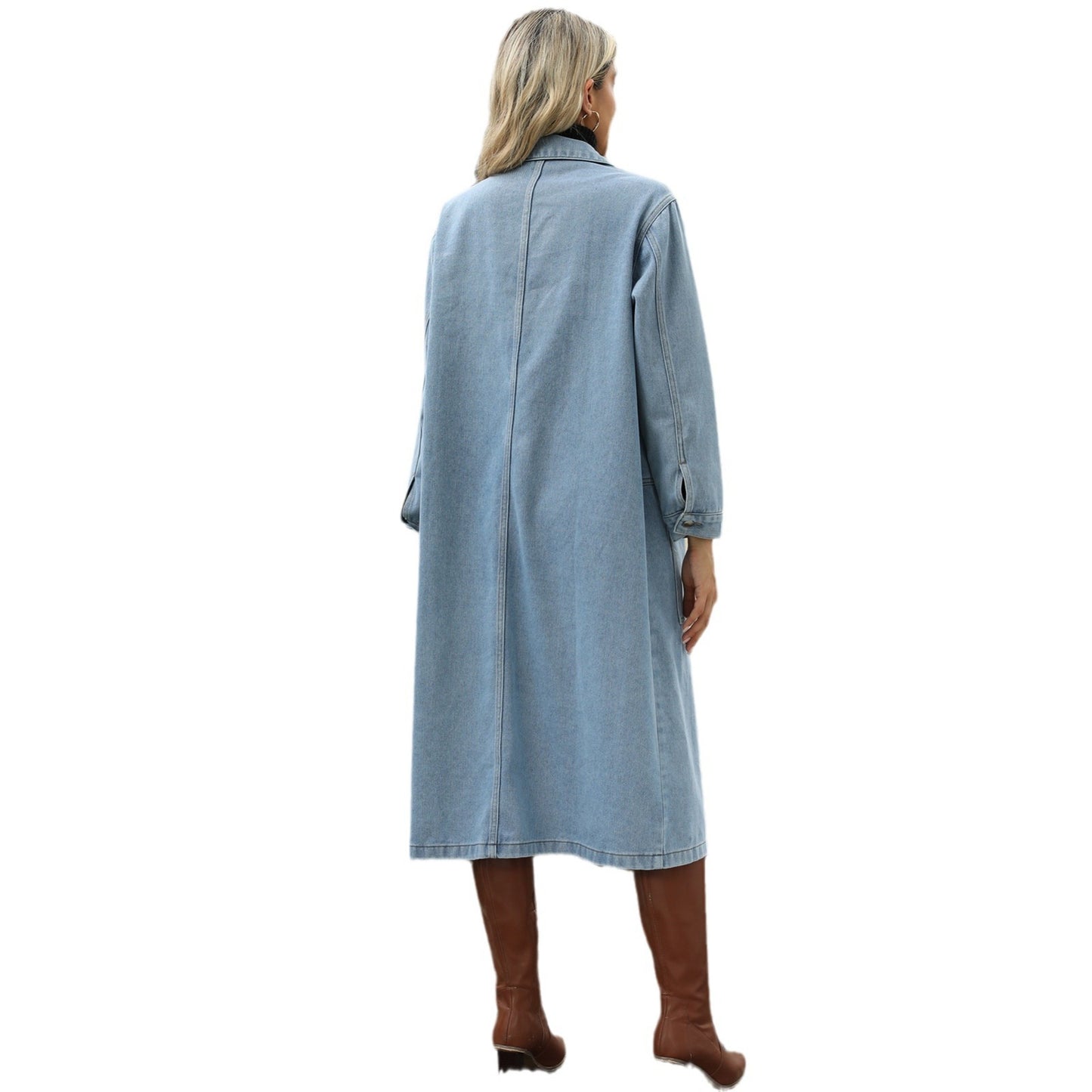 Women's Autumn Washed Denim Casual Long Jackets