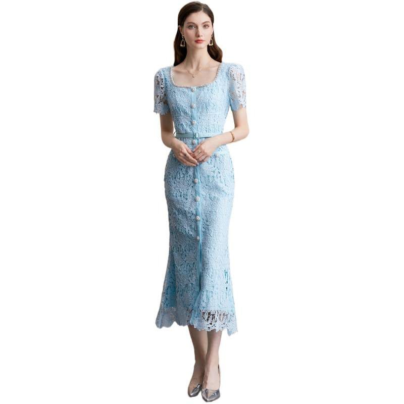 Entry Lux Elegant Design Chic Fishtail Dress Sleeve Shorts
