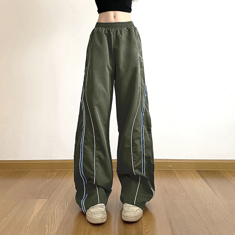 Casual Woven Personality Street Loose Elastic Waist Pants