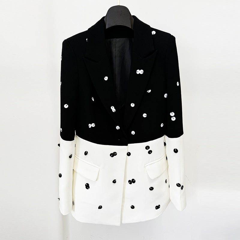 Two-piece Fashionable Sequins Color Matching Fishtail Fashion Casual Suit