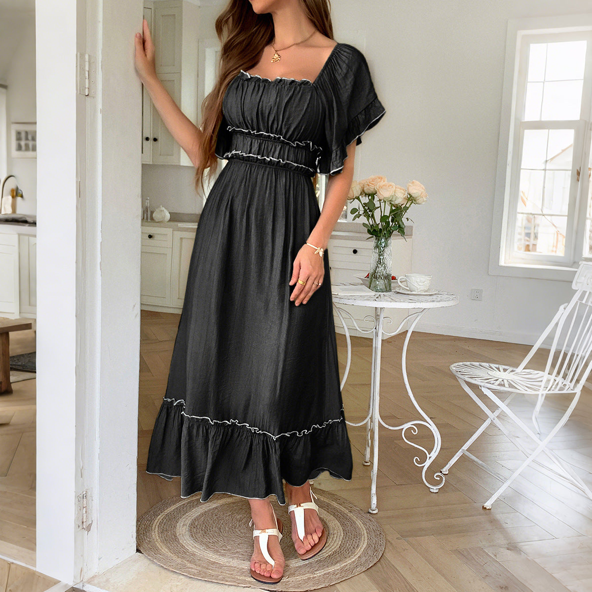 Women's Leisure Vacation Sleeve Simple Maxi Dress Dresses