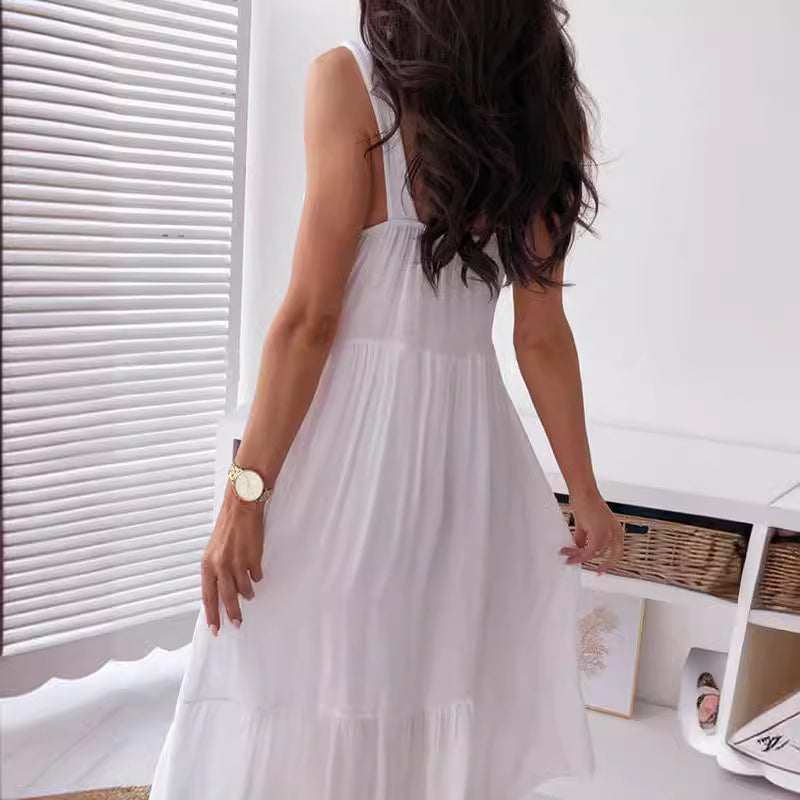 Sexy Lace Stitching Beach Dress With Dresses