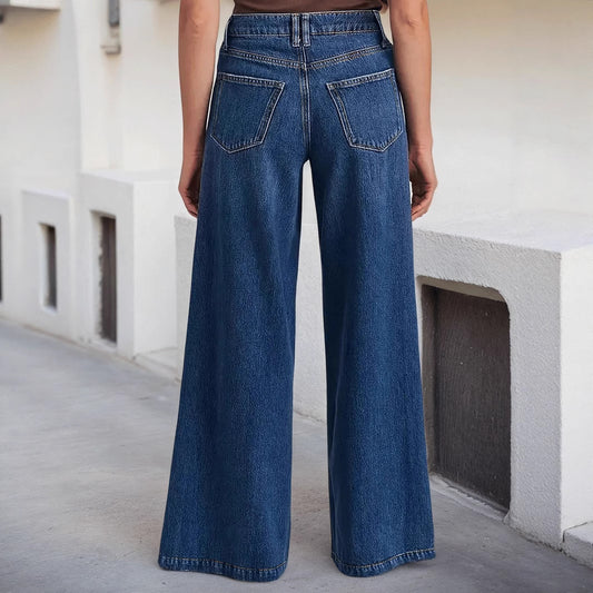 Women's Loose Wide Leg Comfortable Stretch Denim High Pants