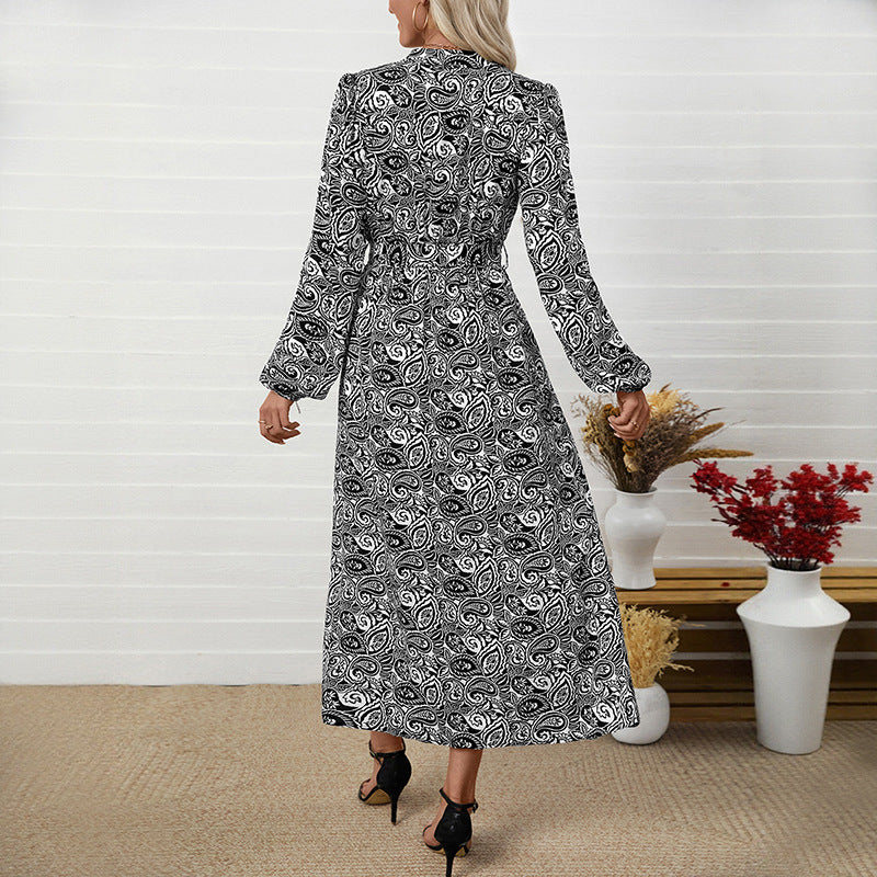 Women's Autumn Ethnic Print Elegant Dress Dresses
