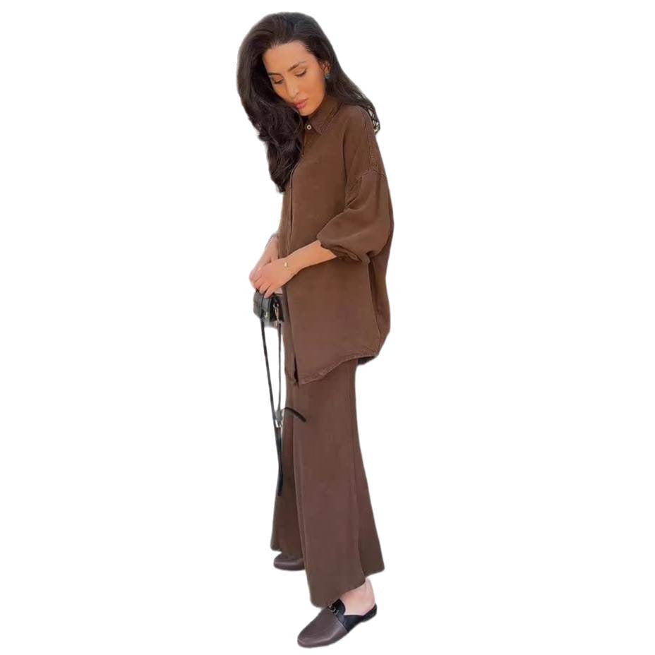 Women's Graceful Fashionable Shirt Strap Baggy Denim Coats