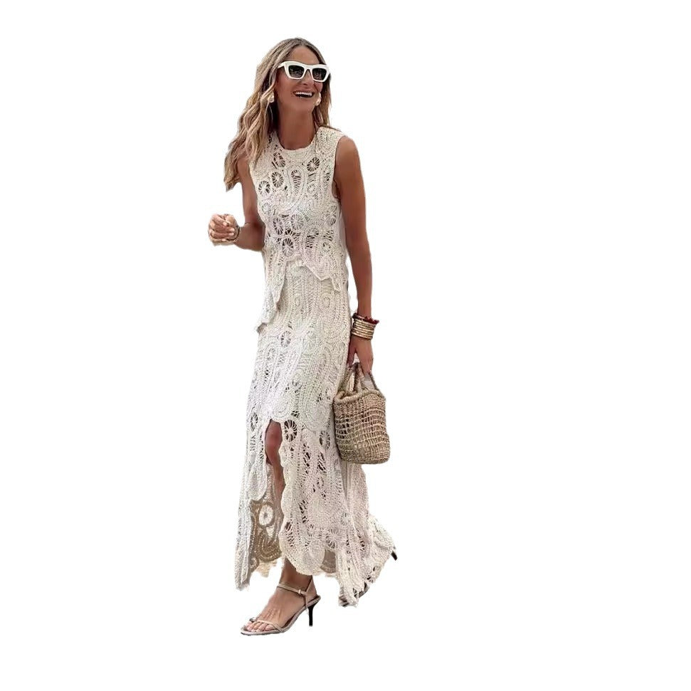 Creative Fashion Russian Hollow Lace Irregular Suits