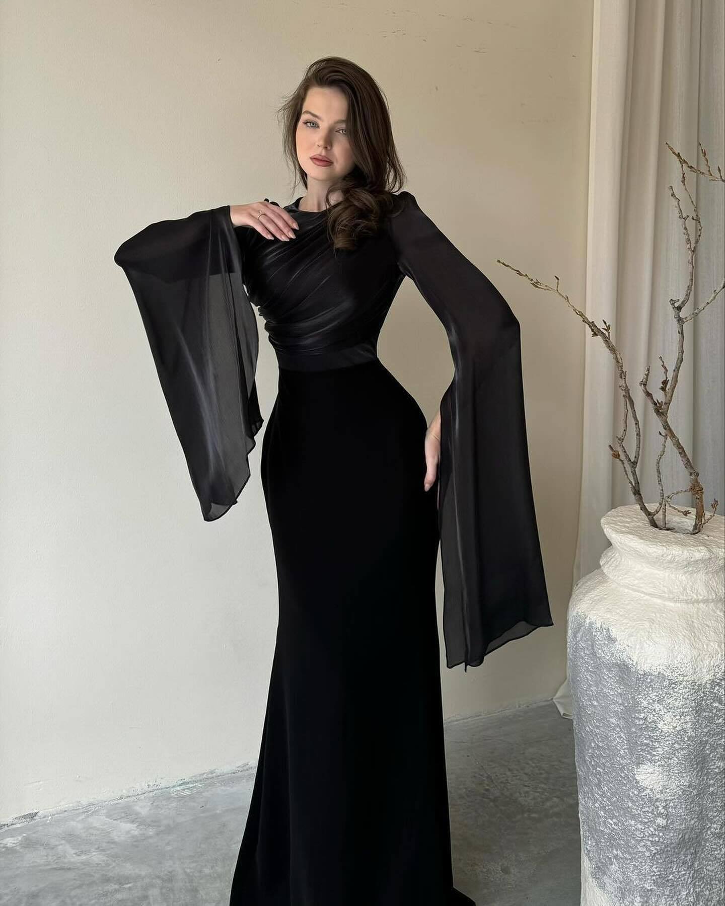 Women's Autumn Batwing Sleeve Dress Slim Fit Dresses