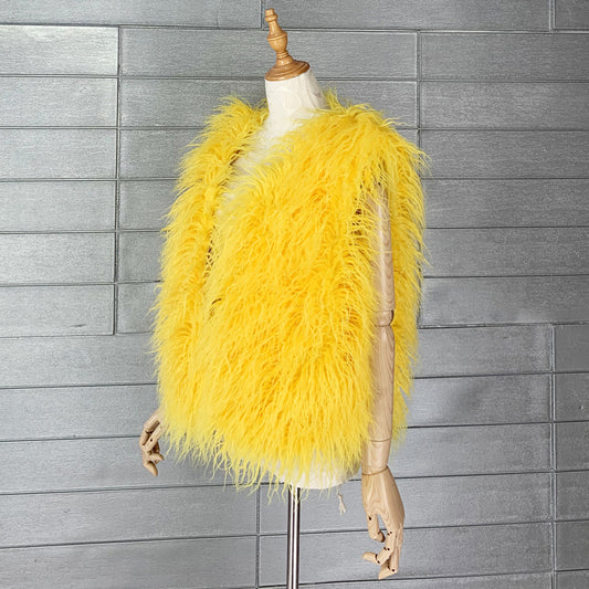 Women's Sheep Fur Environmental Protection Artificial Wool Coats