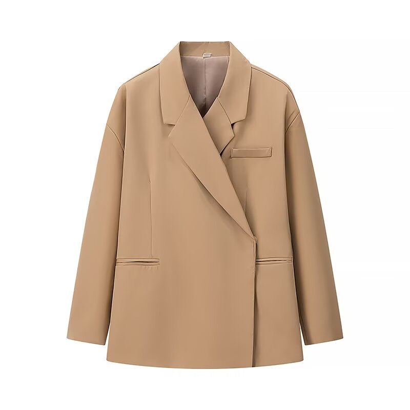 Women's Autumn Casual Double Breasted Side Slits Coats