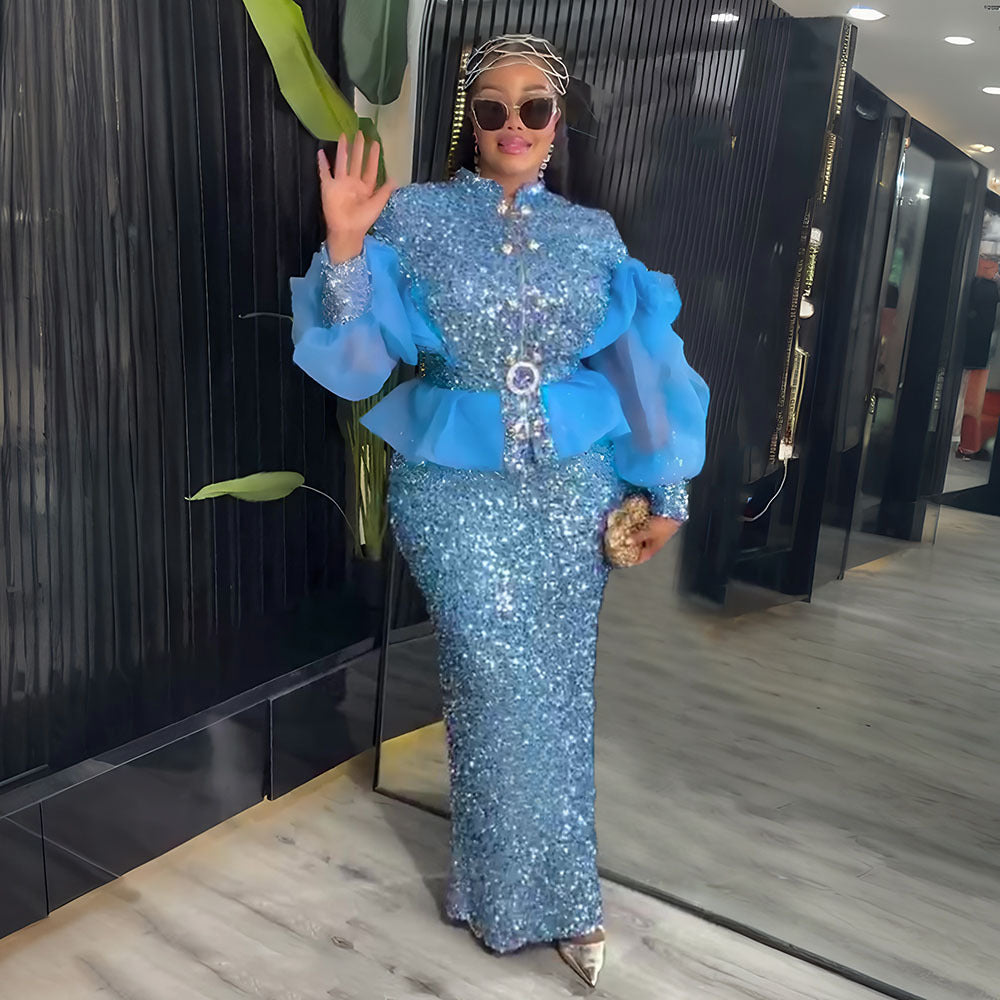 Women's Dress African Wear High Waist Two-piece Dresses