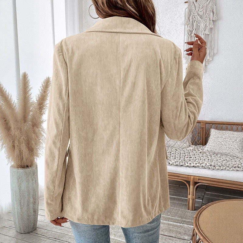 Women's Retro Commuter Clothes Leisure Corduroy Blazers