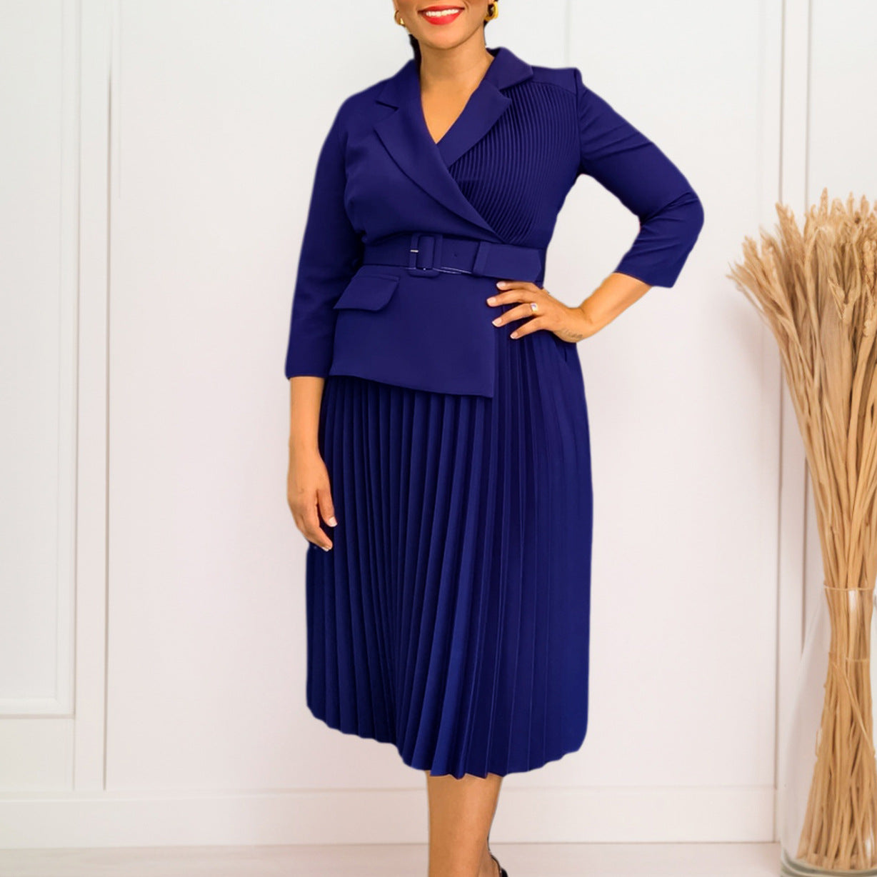 Women's Female Collar Temperament Pleated African Dress Dresses