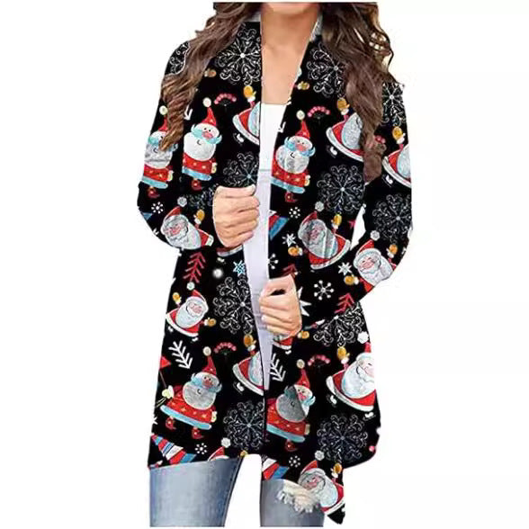 Women's Christmas Style Digital Printing Casual Long-sleeved Women's Sweater