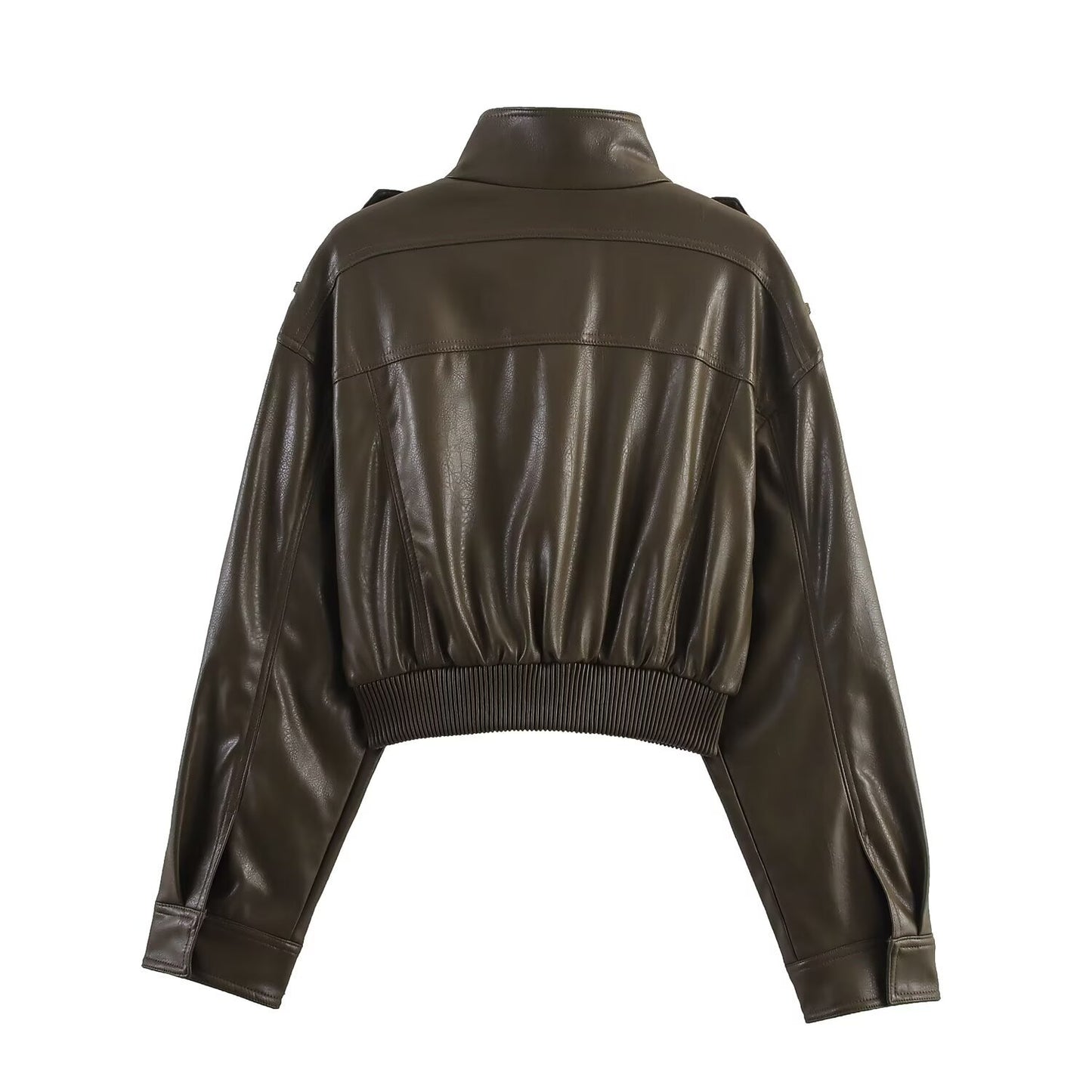 Women's Autumn Long Sleeve Imitation Leather Jackets