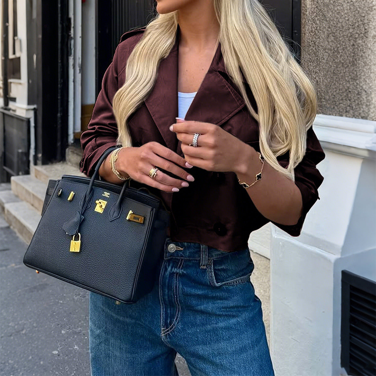 Women's Classic Leisure Holiday Button Long-sleeved Coats