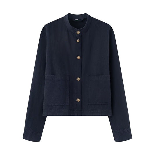 Women's Autumn Street Fashion Stand Collar Denim Jackets