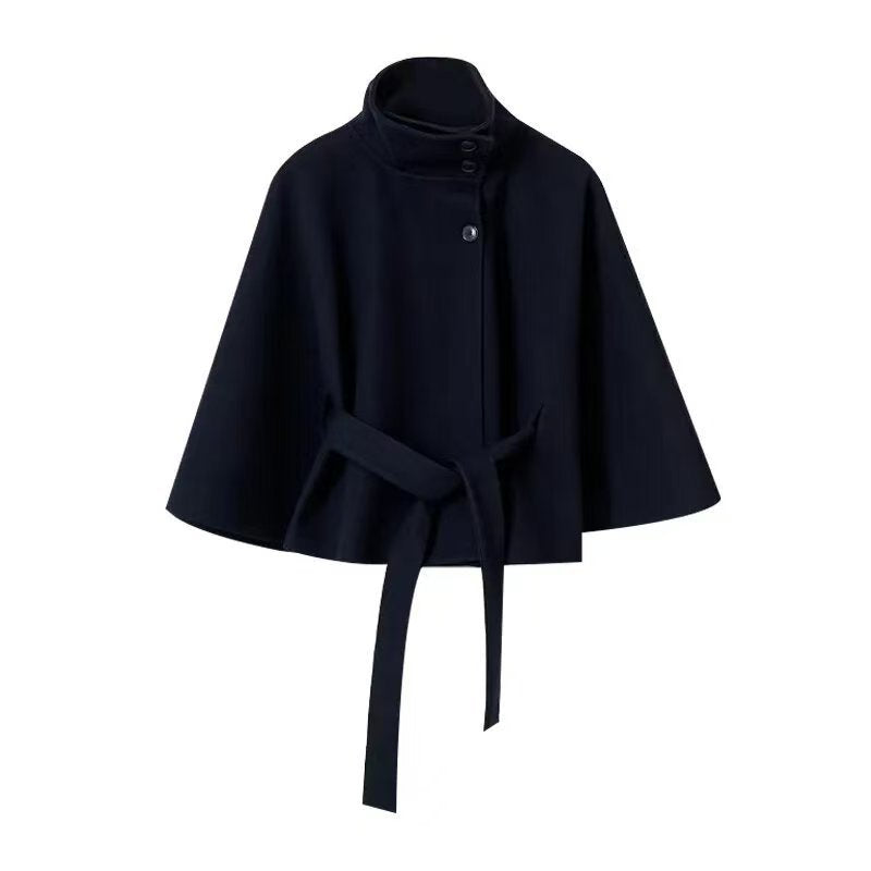 Women's High Quality Woolen Fashion Stand Collar Coats