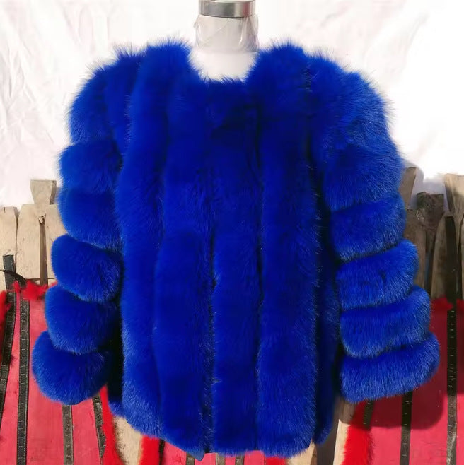 Women's Faux Fur Fox Mid-length Artificial Coats