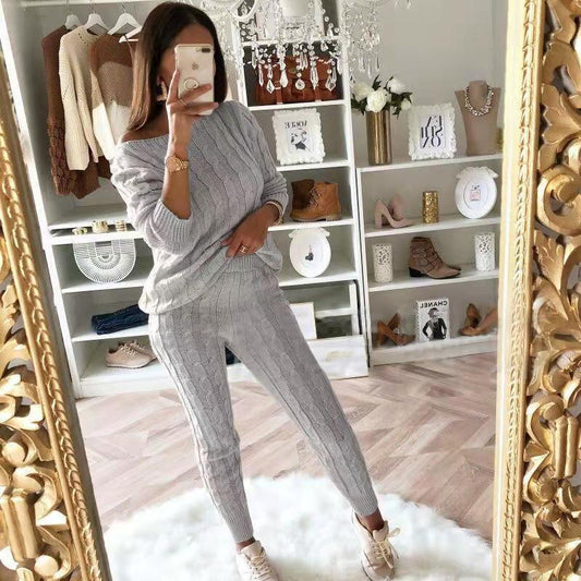Women's Attractive Pajamas Fashion Solid Color Sweaters
