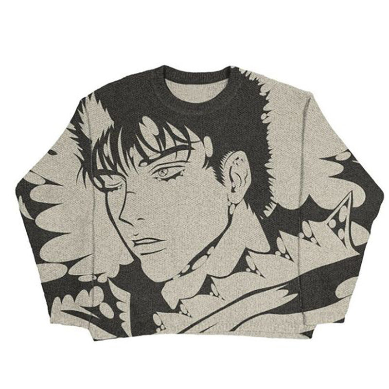 Women's & Men's & Personality Street Printed Round Neck Sweaters