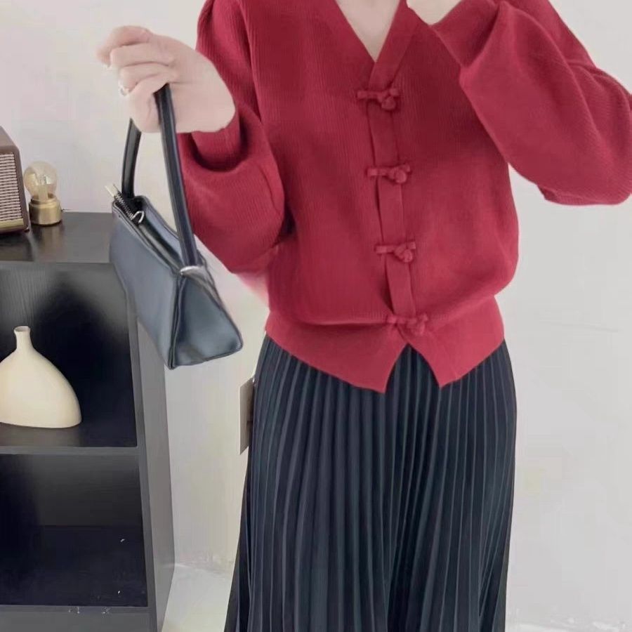 Women's Chinese Style Buckle Knitted Bottoming Shirt Inner Sweaters