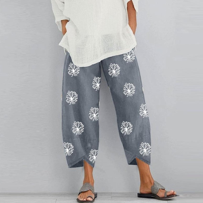 Women's Printed Fashion Loose Pockets Casual Pants
