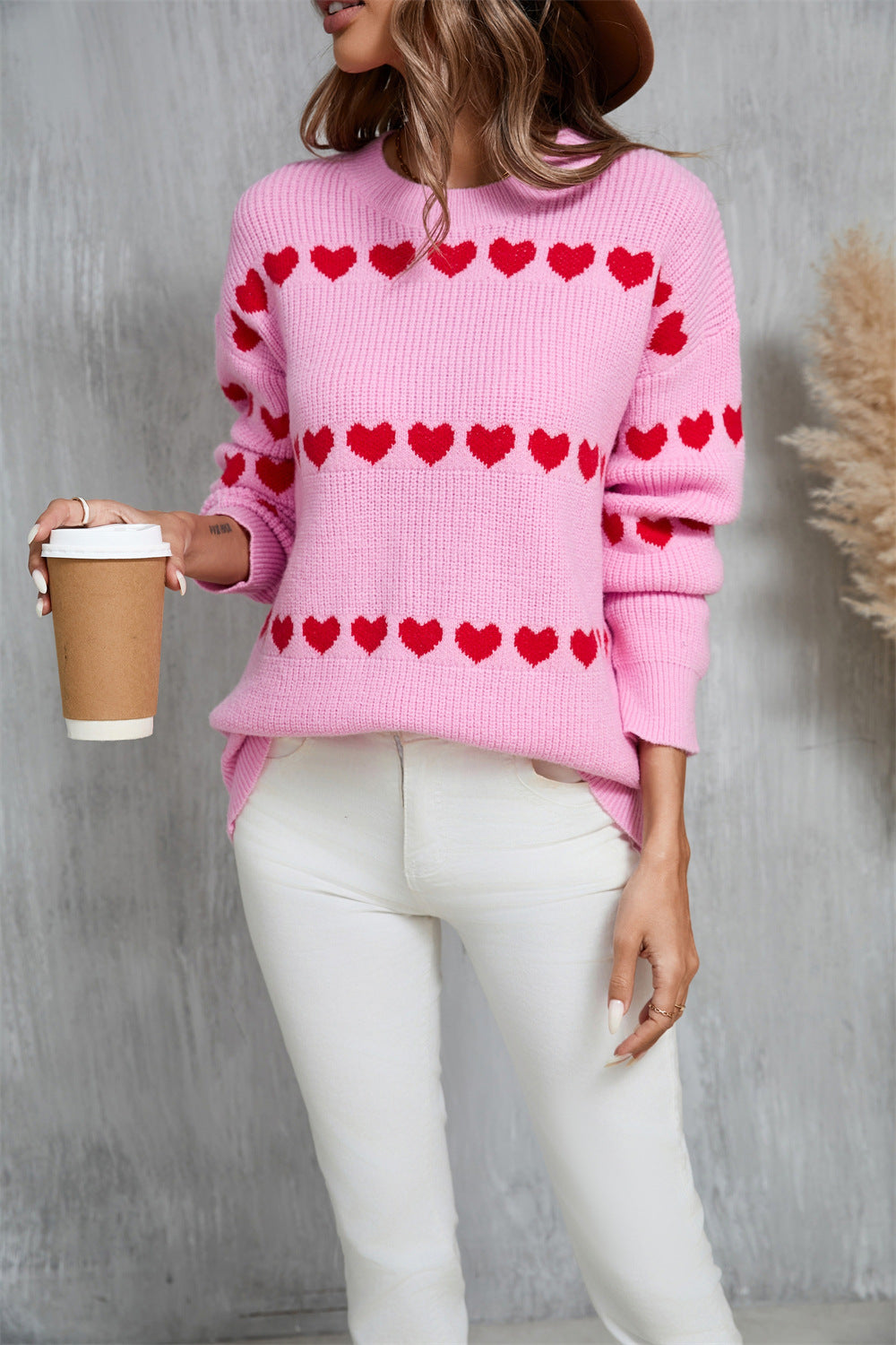 Women's For Spring Heart Trendy Pullover Women's Sweater