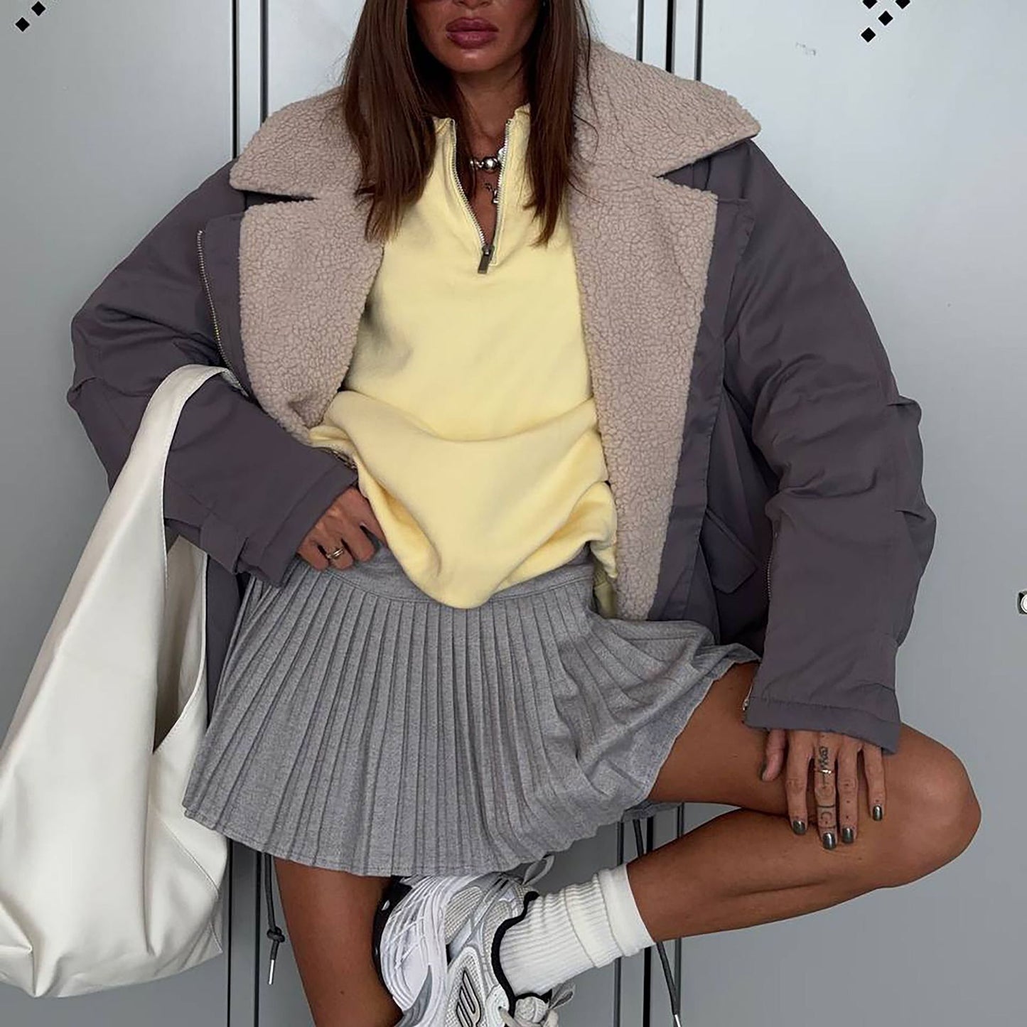 Women's Polo Collar Loose Warm Tooling Style Jackets