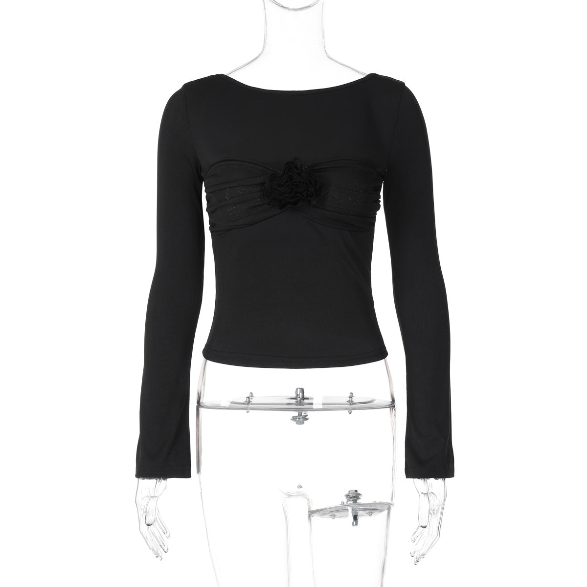 Women's Neck Long Sleeve Personality Bare Back Blouses