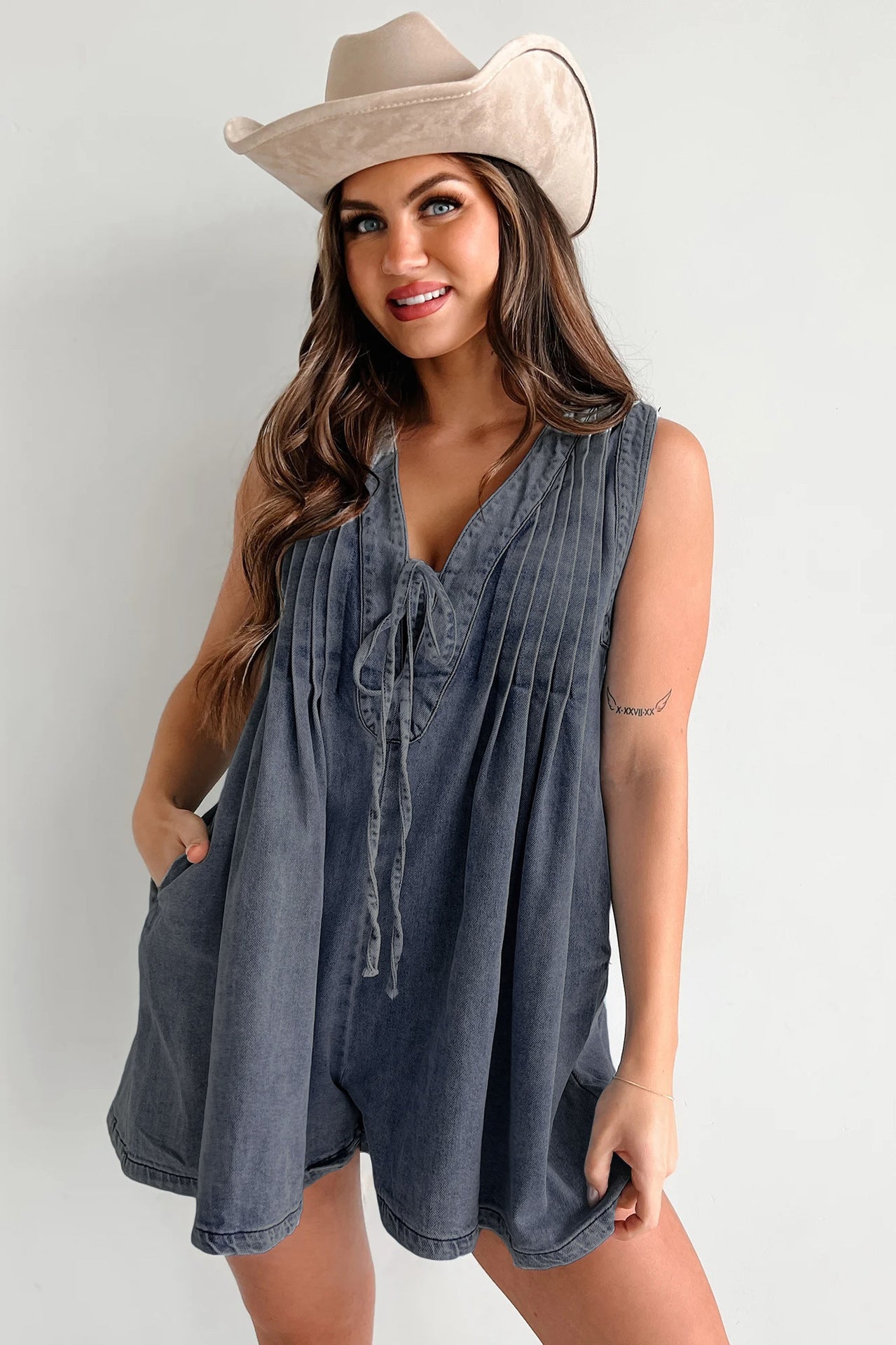 Summer Street Hipster Sleeveless Short-sleeved Denim Jumpsuits