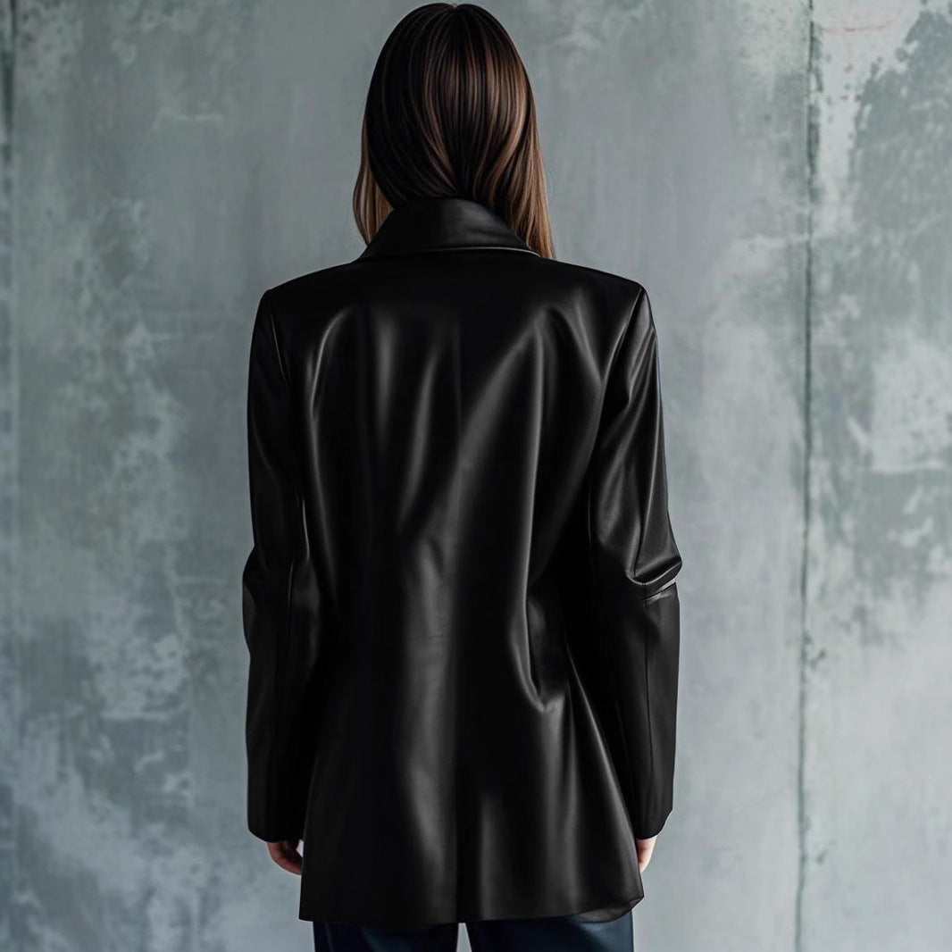 Women's Leather Elegant High-grade Versatile Leisure Warm Jackets