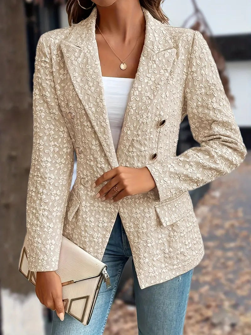 Women's Winter Fashion Temperament Pure Color Double Blazers