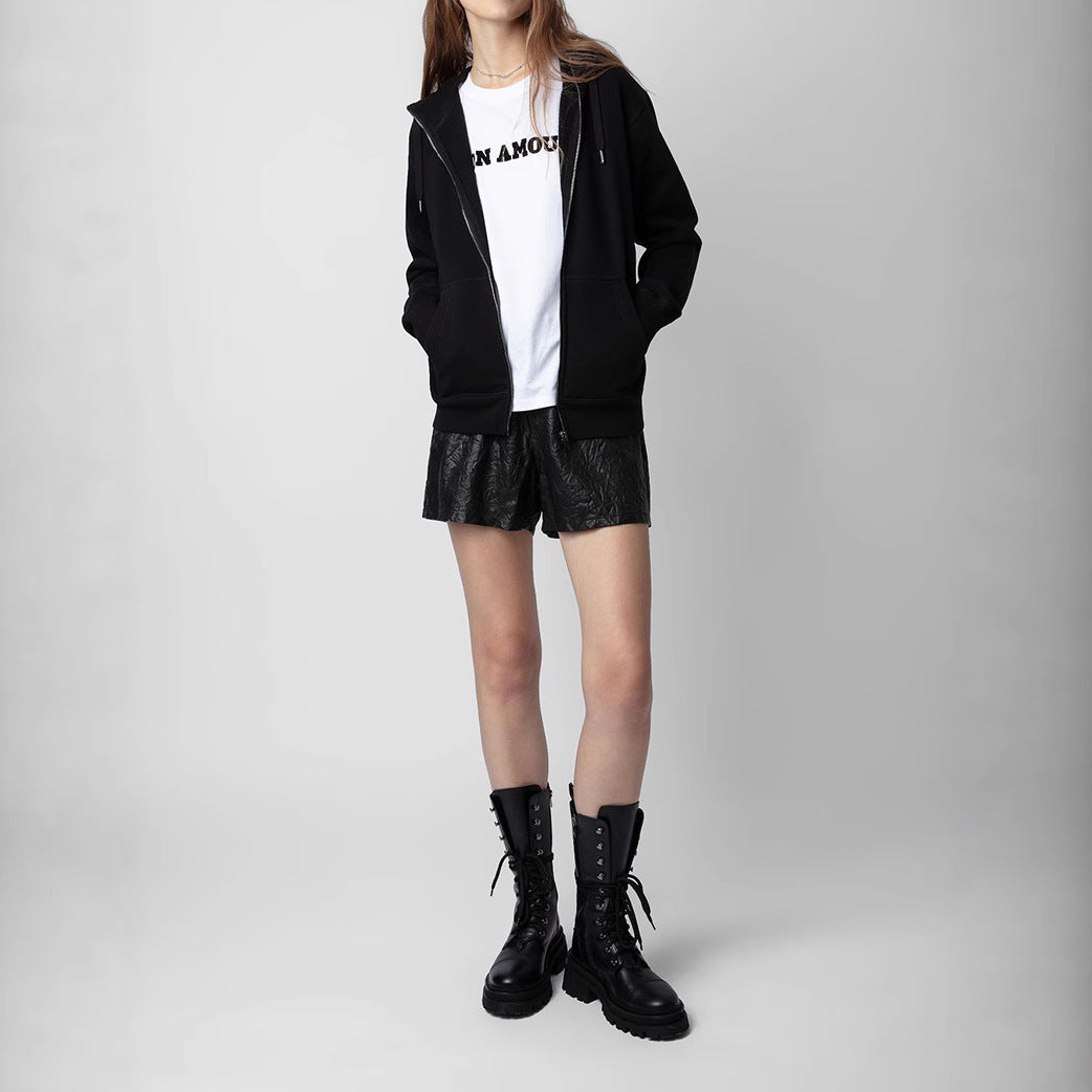 Women's Niche Back Wings Rhinestone Black Veet Sweaters