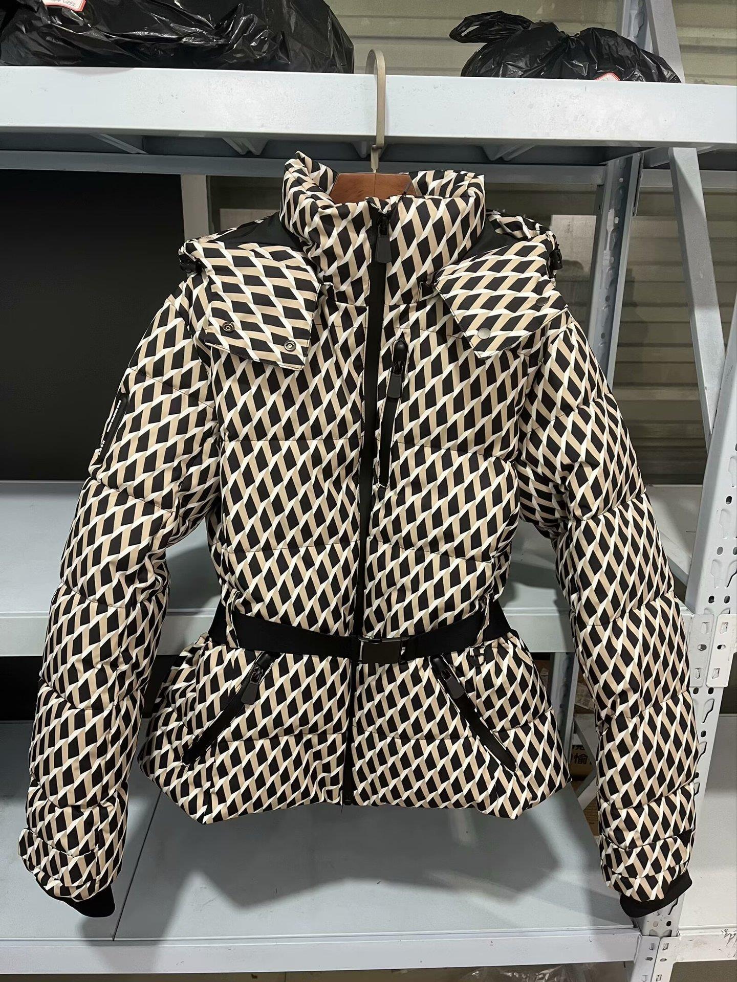 Women's With Belt Down Cotton Hooded Windproof Coats