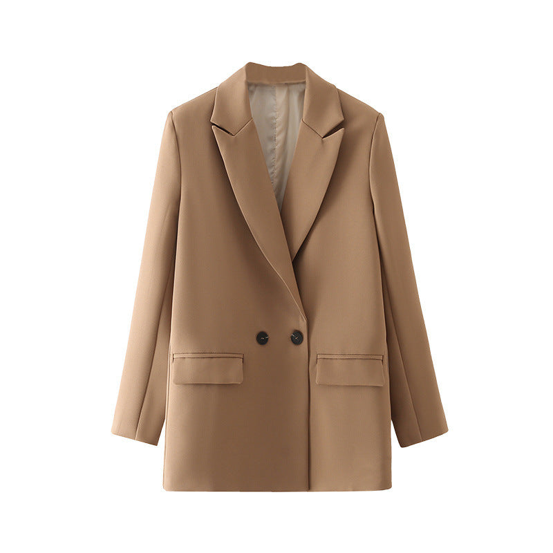 Women's Popular Beautiful Simple Loose Double-breasted Blazers