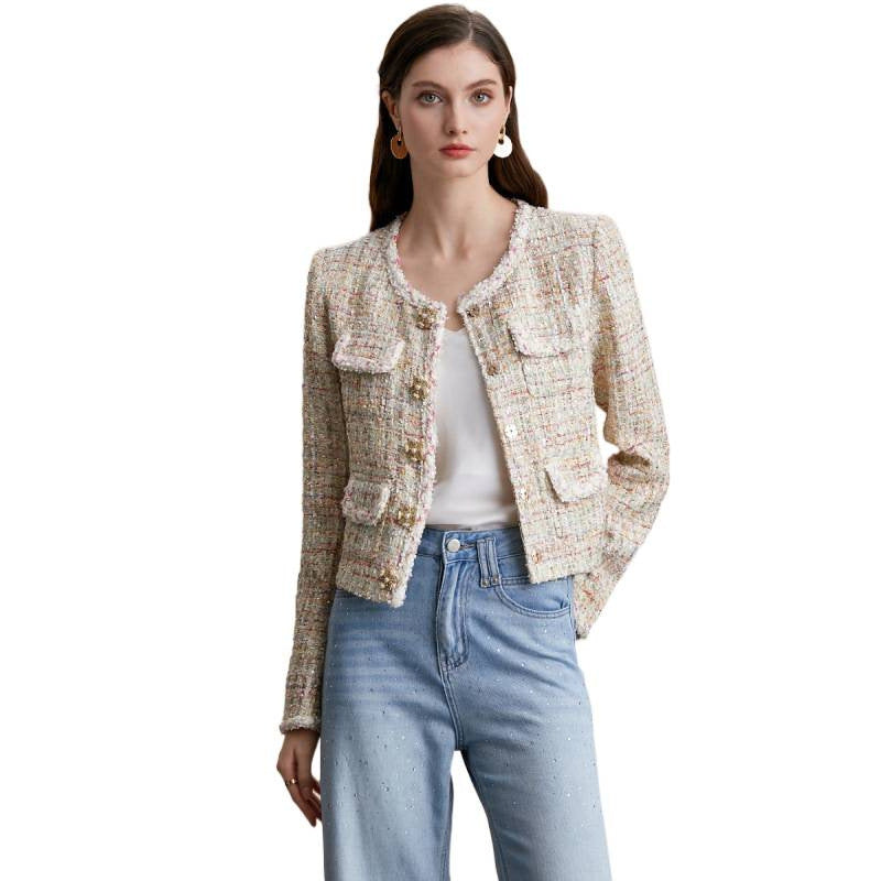 High-grade French Style Classic Diamond Woven Coats