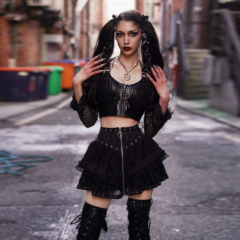 Women's Lace Stitching Dark Summer Street Fashion Skirts
