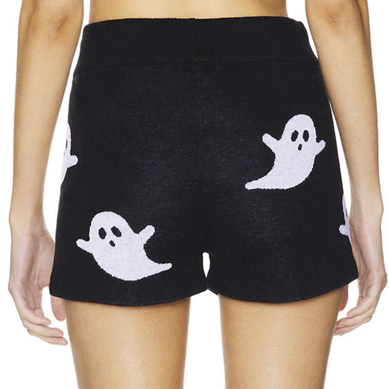 Women's Dark Set Funny Ghost Pattern Halloween Sweaters