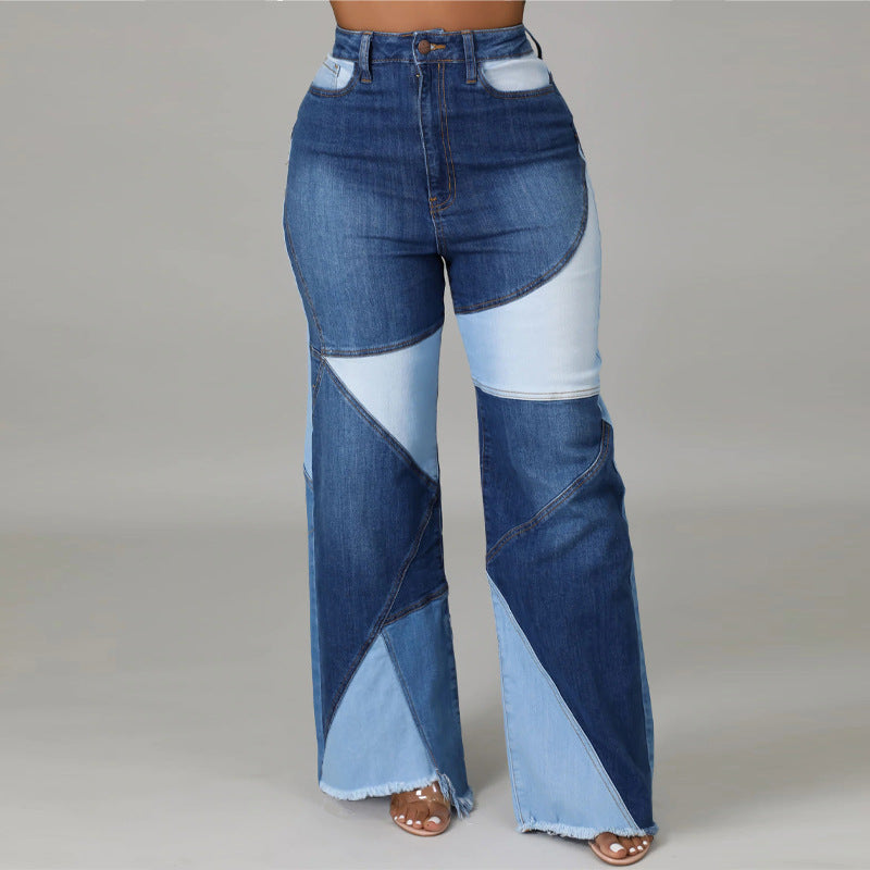Women's Versatile Innovative Source Autumn Two-tone Jeans
