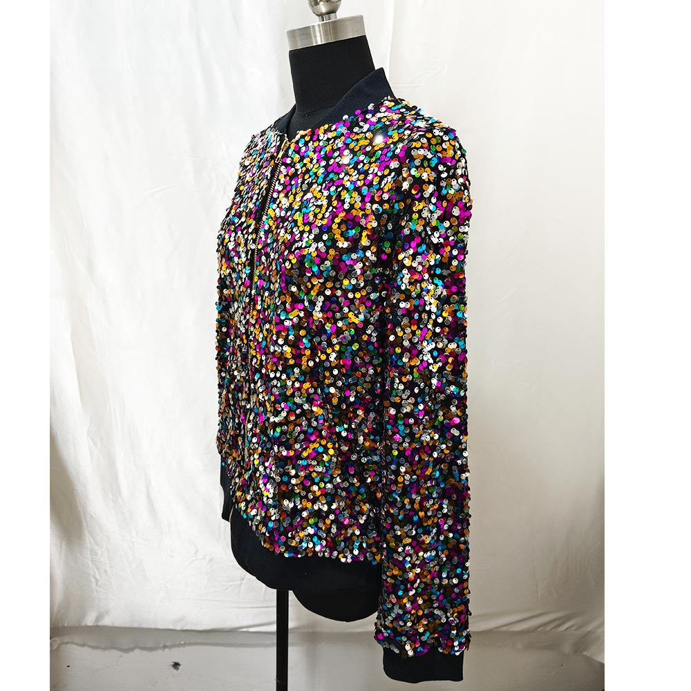 Women's Mesh Embroidered Sequin Graceful Fashionable Colorful Jackets