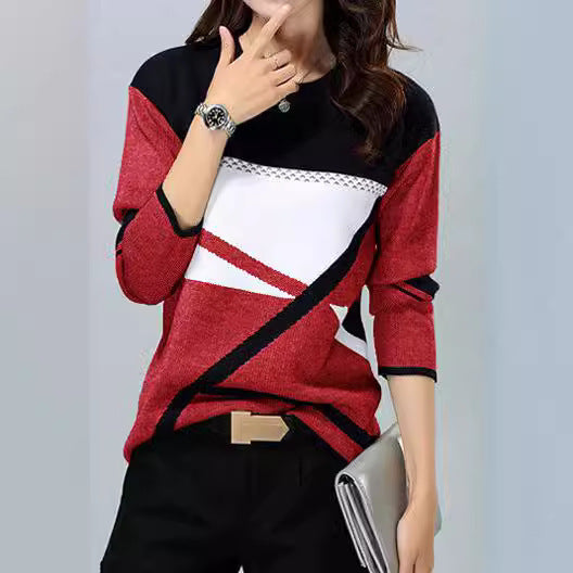 Women's Supports Various Contrast Color Positioning Printed Blouses