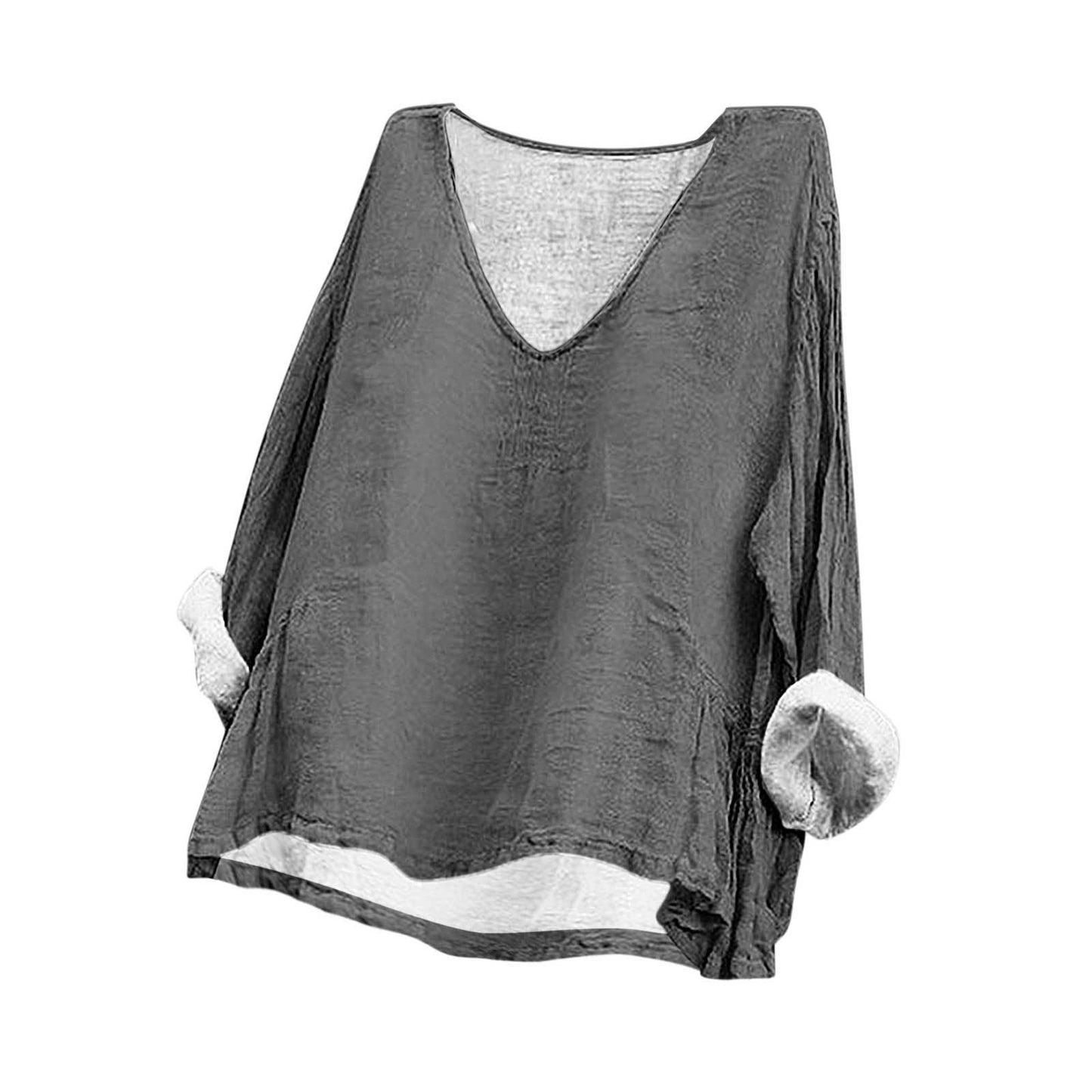 Fashion Loose Digital Printing Long Sleeve Blouses
