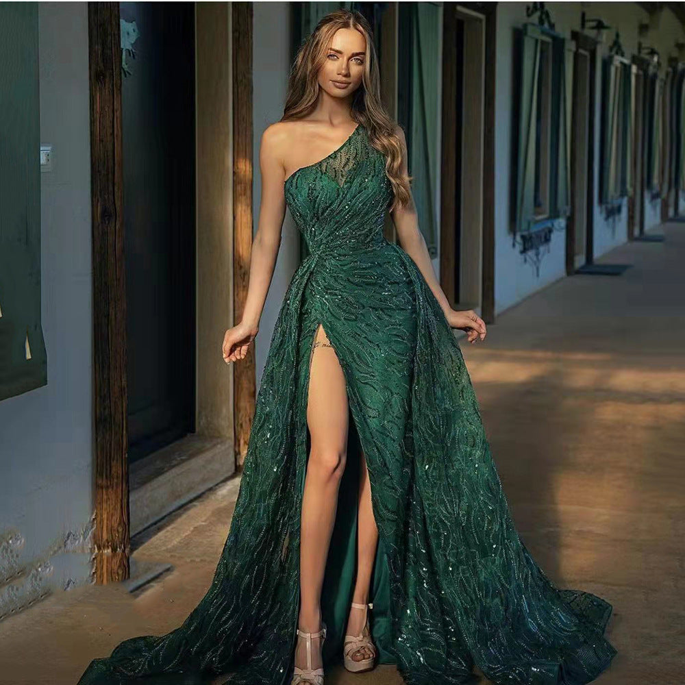 Women's Slit Dress Toast Sequin Sling Wedding Dresses